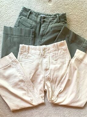 Lot of 2 Pairs DUER High Rise Twill Trousers Pants 28 x 26 (with measurements)
